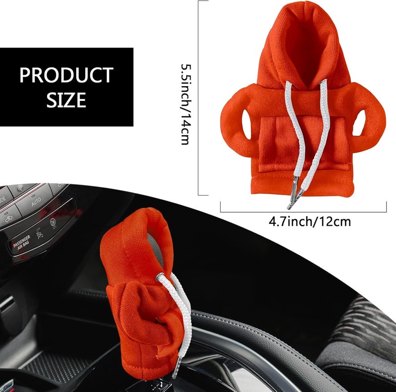 vvag Gear Shift Hoodie,Universal Shift Knob Hoodie, 4.7 Inch Car Shifter Stick Protector Decoration, Funny Hoodie Car Gear Shift Cover (Orange + Purple) - Image 2